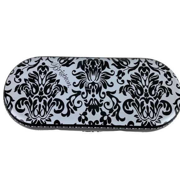 Brighton Sunglass Metal Hard Case Black White Floral Eyeglass - Picture 5 of 6